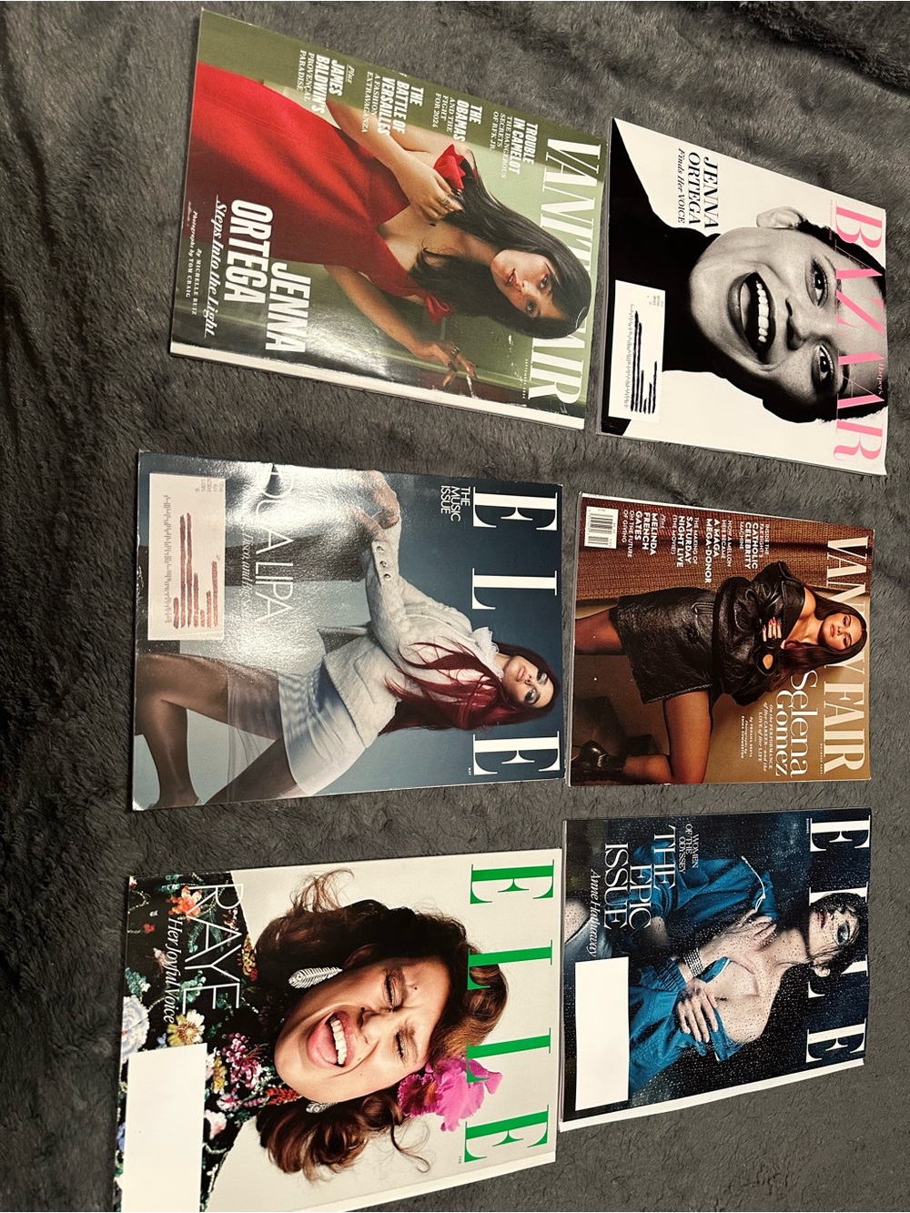Set of 6 Fashion Magazine Covers - Harper's Bazaar, Vogue, Elle, Vanity Fair